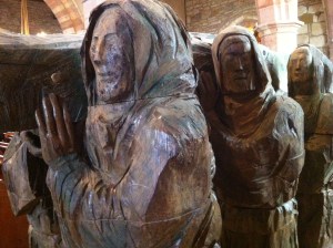 carrying St Cuthbert statue