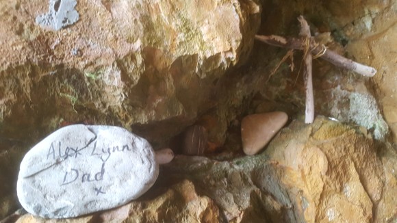 votives in Ninian's cave